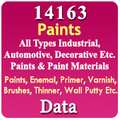 14163 Companies - Paints (All Types Industrial, Automotive, Decorative Etc. Paints & Paint Materials Paints, Enamel, Brush, Varnish, Paint Booth, Spray Gun Etc.) Data - In Excel Format