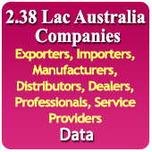 2.38 Lac Australia Companies Related To Computer, Software, School, College, Hotel, Finance, Food, Education, Real Estate, Construction, Interior, Shops, Retailers Etc. (Exporters, Importers, Manufacturers, Distributors, Dealers, Traders Etc.) Data - In Excel Format