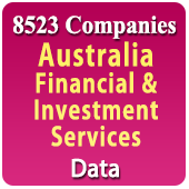 8523 Companies - Australia Financial & Investment Services (All Types) Data - In Excel Format