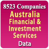 8523 Companies - Australia Financial & Investment Services (All Types) Data - In Excel Format