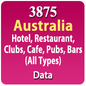 3875 Australia Hotel, Restaurant, Clubs, Cafe, Pubs, Bars (All Types) Data - In Excel Format