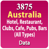 3875 Australia Hotel, Restaurant, Clubs, Cafe, Pubs, Bars (All Types) Data - In Excel Format