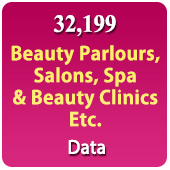 32,199 Beauty Parlours, Salons, Spa & Beauty Clinics etc. (All India) Data - In Excel Format   