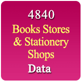 4840 All India Book Stores / Stationery Shops Data - In Excel Format