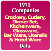 3937 Companies - Crockery, Cutlery, Dinner Set, Kitchenware, Glassware, Bar Ware, Utensils & Hotel Ware Data - In Excel Format