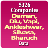 5326 Companies from Daman, Diu, Vapi, Ankleshwar, Silvasa, Bharuch Business, Industry, Trades ( All Types Of SME, MSME, FMCG, Manufacturers, Corporates, Exporters, Importers, Distributors, Dealers) Data - In Excel Format