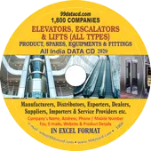 1,800 Companies - Elevators, Escalators, & Lifts (All Types) Products, Spares, Equipments & Fittings Data - In Excel Format