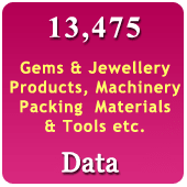 13,475 Companies - Gems & Jewellery Products,  Machinery, Packing Materials & Tools (All India-All Types) Data - In Excel Format