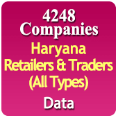 4248 Companies - Haryana Retailers & Traders (All Types) Data - In Excel Format