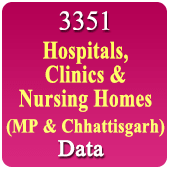 Madhya Pradesh & Chhattisgarh 3351 Hospitals, Clinics & Nursing Homes Data (All Types) - In Excel Format