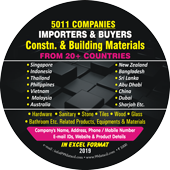 5,011 Companies - Importers & Buyers of Construction & Building Material from 20+ Countries Data (Singapore,  Indonesia, Thailand, Philippines, Vietnam, Malaysia, Australia, New Zealand,  Bangladesh, Sri Lanka Etc.) - In Excel Format