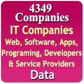 4349 Companies - IT Companies (Web, Software, Apps, Pragramming, Developers & Service Providers) Data - In Excel Format