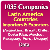 1035 Companies - Latin America Countries (Argentia, Brazil, Chile, Colombia, Mexico, Paraguay, Peru, Uruguay Etc.) Importers & Exporters (All Trades) Data - In Excel Format