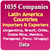 1035 Companies - Latin America Countries (Argentia, Brazil, Chile, Colombia, Mexico, Paraguay, Peru, Uruguay Etc.) Importers & Exporters (All Trades) Data - In Excel Format