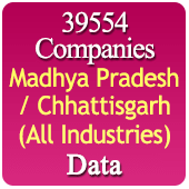 39554 Companies from MADHYA PRADESH / CHHATTISGARH Business, Industry, Trades ( All Types Of SME, MSME, FMCG, Manufacturers, Corporates, Exporters, Importers, Distributors, Dealers) Data - In Excel Format