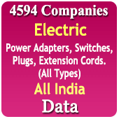 4,594 Companies - Power Adapters, Switches, Plugs, Extension Cords (All Types) Data - In Excel Format