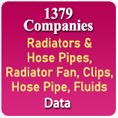 1379 Companies - Radiators & Hose Pipes (Radiator Fans, Clips, Hose Pipes, Fluids) Data - In Excel Format