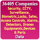 36405 Companies Security, CCTV, Surveillance, Biometric, Locks, Safes, Access Controls, Alarms, Detectors, Drones Equipments, Devices & Parts Data