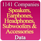 1141 Companies Of Speakers, Earphones, Headphones, Subwoofers & Accessories Data - In Excel Format