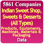 5,861 Companies - Indian Sweet Shop, Sweets & Desserts (All Types) Related Products, Equipments, Machines, Materials & Packaging Data - In Excel Format