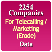 For Telecalling / Marketing Data From Erode - 2254 B2B Companies Data - All Types Manufacturers, Exporters, Importers, Corporates, Distributors, Dealers, Retailers, Professionals Etc. - In Excel Format