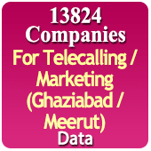 For Telecalling / Marketing Data From Ghaziabad / Meerut - 13824 B2B Companies Data - All Types Manufacturers, Exporters, Importers, Corporates, Distributors, Dealers, Retailers, Professionals Etc. - In Excel Format