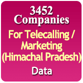 For Telecalling / Marketing Data From Himachal Pradesh - 3452 B2B Companies Data - All Types Manufacturers, Exporters, Importers, Corporates, Distributors, Dealers, Retailers, Professionals Etc. - In Excel Format