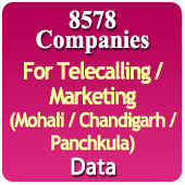 For Telecalling / Marketing Data From Mohali / Chandigarh / Panchkula - 8578 B2B Companies Data - All Types Manufacturers, Exporters, Importers, Corporates, Distributors, Dealers, Retailers, Professionals Etc. - In Excel Format