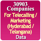 For Telecalling / Marketing Data From Hyderabad / Telangana - 30903 B2B Companies Data - All Types Manufacturers, Exporters, Importers, Corporates, Distributors, Dealers, Retailers, Professionals Etc. - In Excel Format