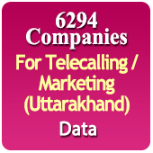 For Telecalling / Marketing Data From Uttarakhand - 6294 B2B Companies Data - All Types Manufacturers, Exporters, Importers, Corporates, Distributors, Dealers, Retailers, Professionals Etc. - In Excel Format