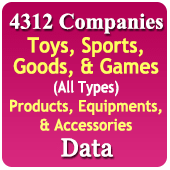 4,312 Companies - Toys, Sports Goods & Games (All Types) Products, Equipments & Accessories Data - In Excel Format