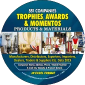 551 Companies - Trophies, Awards & Momentos Products & Materials - In Excel Format