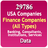 USA 29,786 Finance Companies (All Types) Banking & Institutional Consultancy & Services Data - In Excel Format